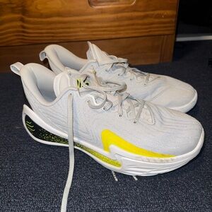 Under Armour Light Gray and Yellow Athletic Shoes